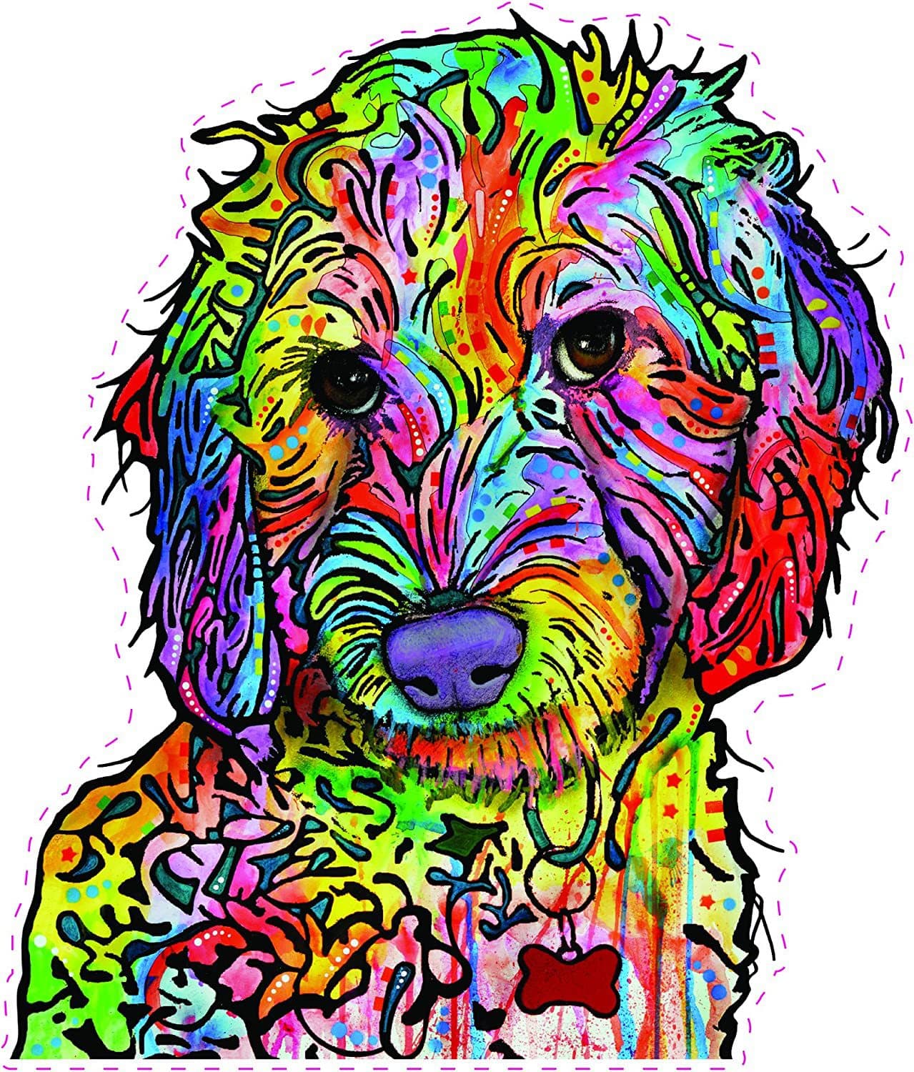 Enjoy Dean Russo Labradoodle Car Stickers, 2-Pack