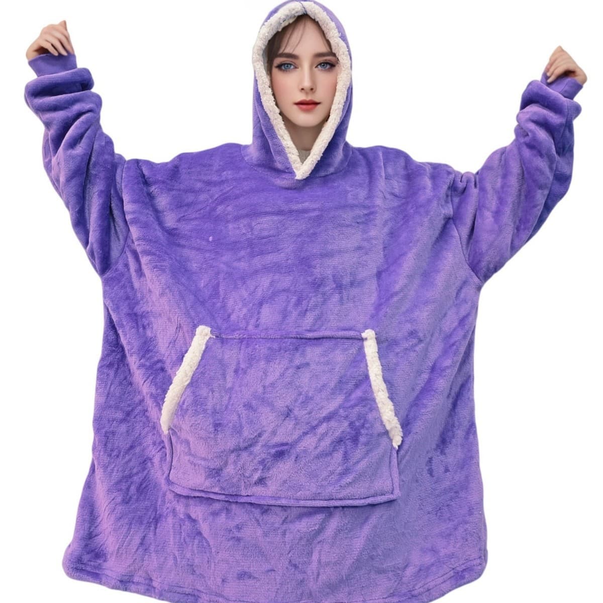 TEMU Amazon Cross-border Lazy Pullover Sleepwear Warm Clothing Sherpa Hoodie Blanket TV Blanket