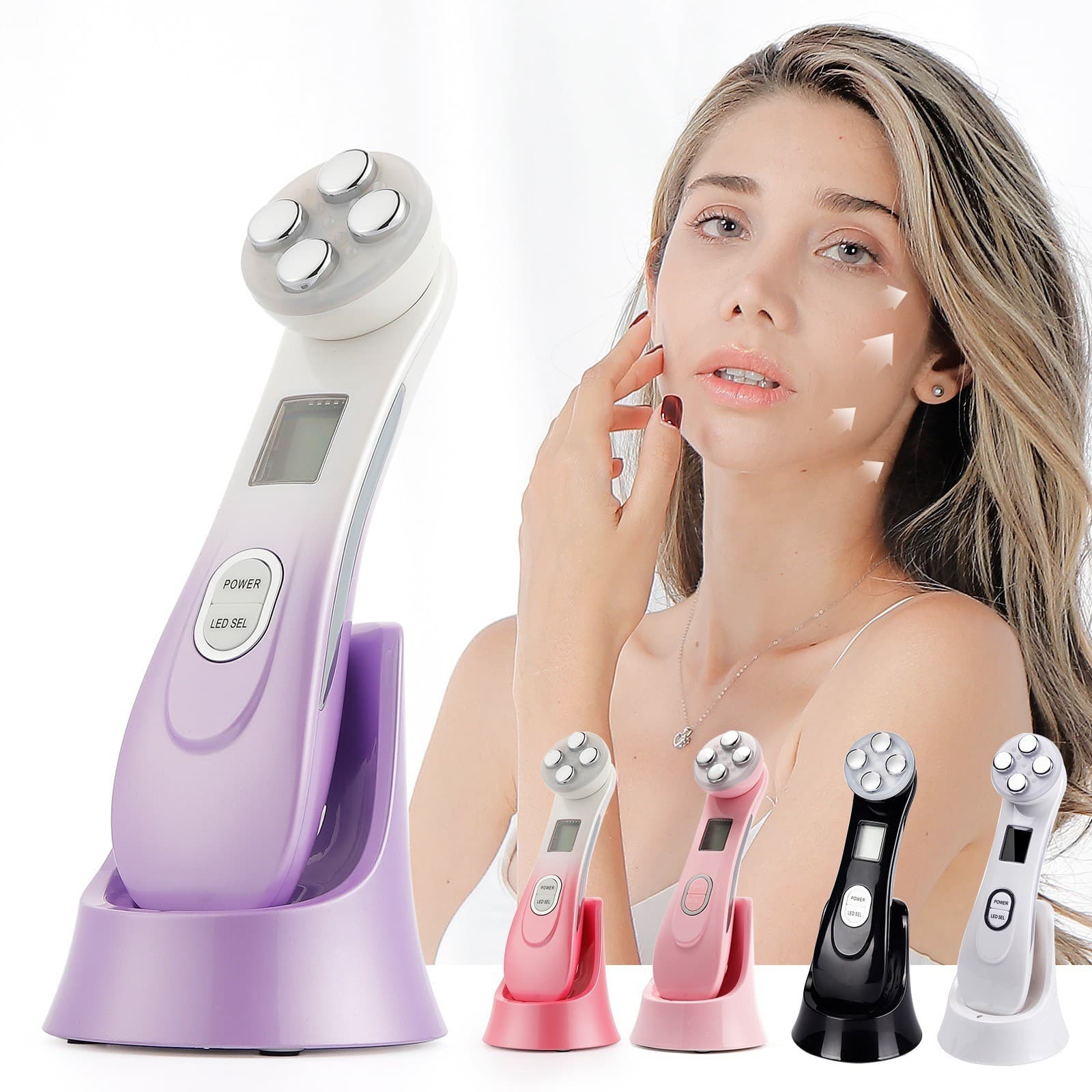 Cross-border EMS Beauty Device Microcurrent LED Color Light Importer, Electric Color Radio Frequency Instrument for Anti-wrinkle Lifting and Skin Rejuvenation