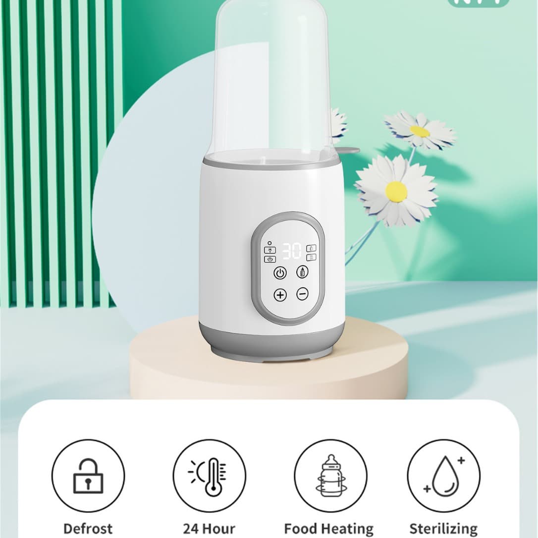 Single Bottle Constant Temperature Bottle Warmer Anti-dry Burning Fast Heating Milk Warmer with Touch Screen Control for Babies