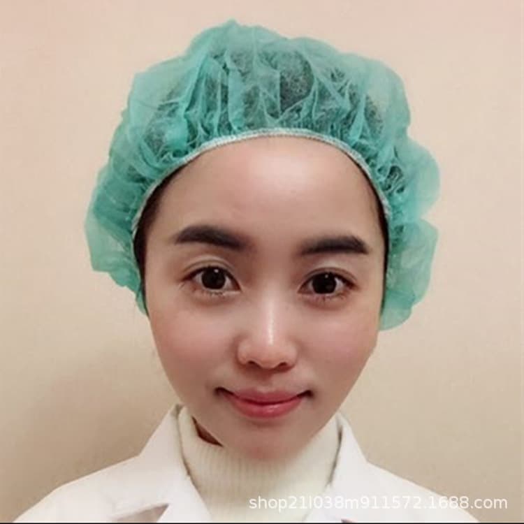 Disposable Non-Woven Round Caps, One-Time Use Head Covers, Dust-Proof Hats, Food Service Caps, Work Hats, Non-Woven Chef Hats