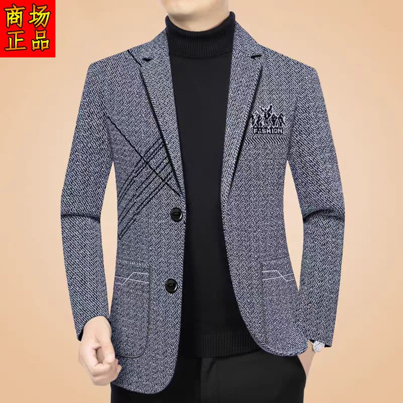 Factory wholesale high-quality wool suit men's spring and autumn new jacket middle-aged casual blazer slim fit single breasted
