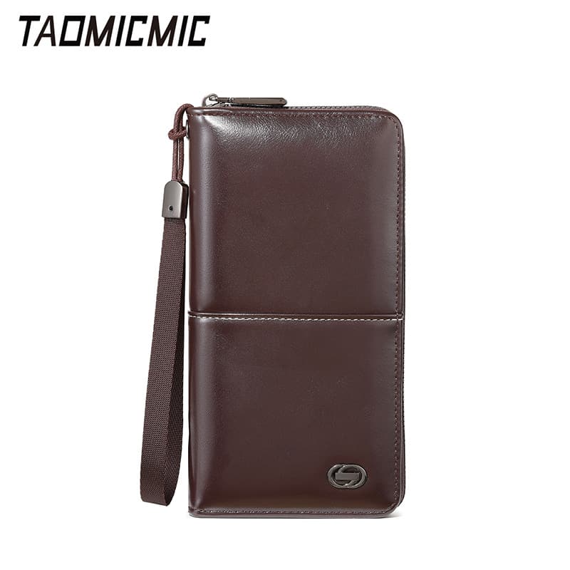Cross-border fashion hand-held long men's wallet, high-end large-capacity cash wallet leatherwallet
