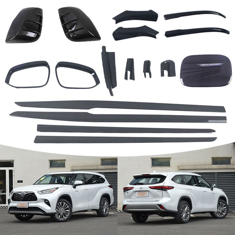 For 19-24 Toyota Highlander Rearview Mirror Cover Rear Wiper Door Edge Strip Fuel Tank Cap