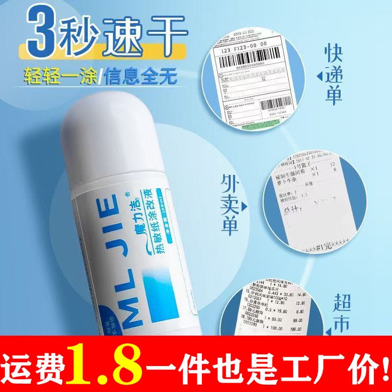 Express Slip Concealer for Privacy Protection, Thermal Paper Correction Fluid, Express Information Eraser with Box Opener Tool and Small Knife