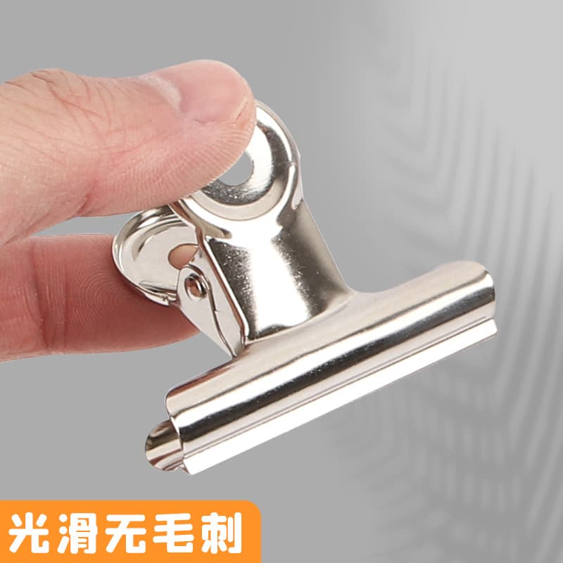 Stainless Steel Round Steel Clamp Strong Clamp Multi-Specification Thickened Clip Office Mountain-Shaped Clip Metal Book Clip Wholesale