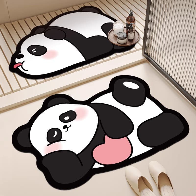 Cute cartoon animal diatom mud floor mats for home kitchen and bathroom non-slip water-absorbent quick-drying floor mats home decorative mats