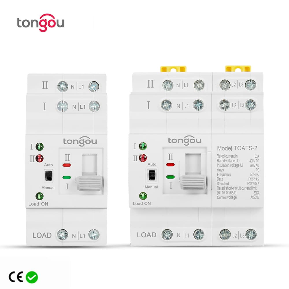 Dual Power Automatic Transfer Switch ATS Uninterrupted Millisecond-Level 2P 4P 63A Emergency Power Switch for Cross-Border