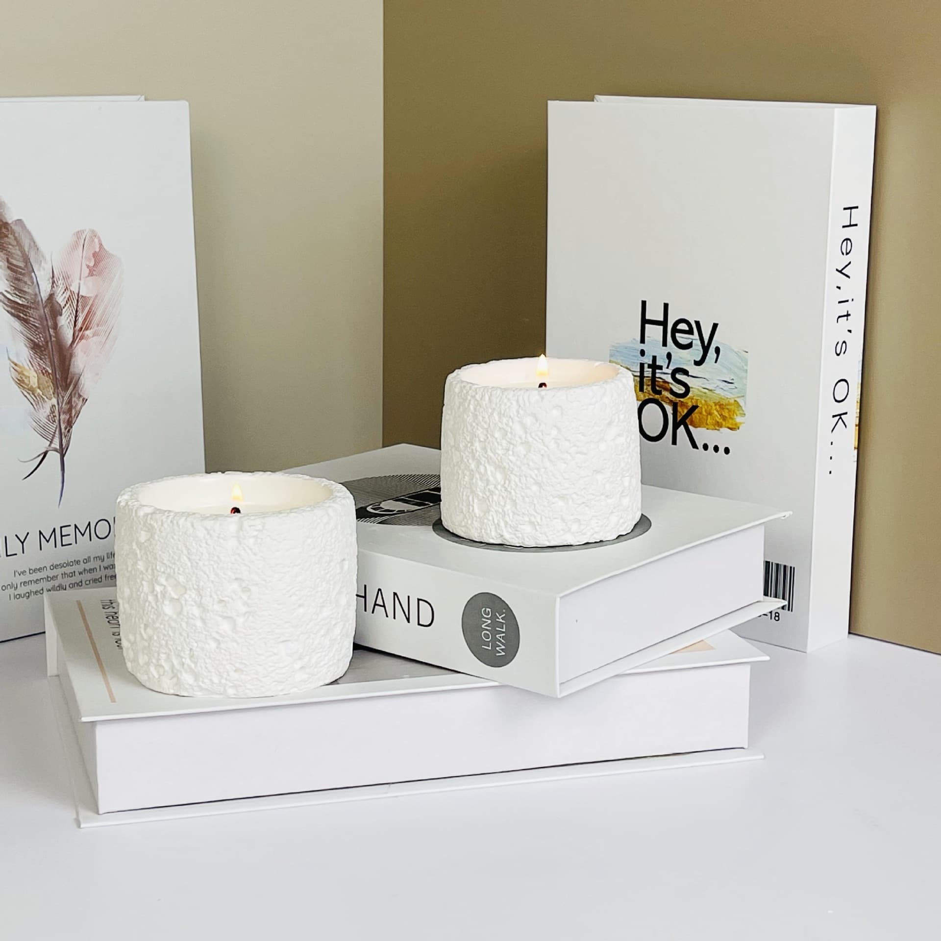 Gypsum Aromatherapy Candle Cup Cross-border Trendy Meteorite Aromatherapy Crystal Stone Empty Cup Home Decoration Ornament Candle Container