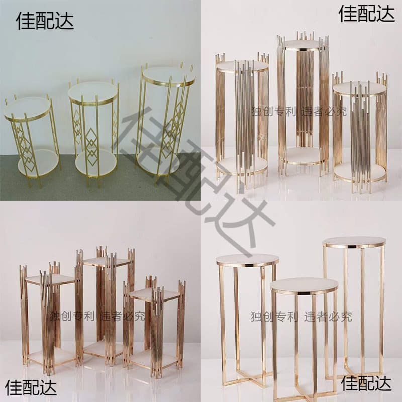 Dessert Table Display Stand Iron Gold Shelf Decoration for 100-Day Baby Banquet Wedding Hotel Opening
