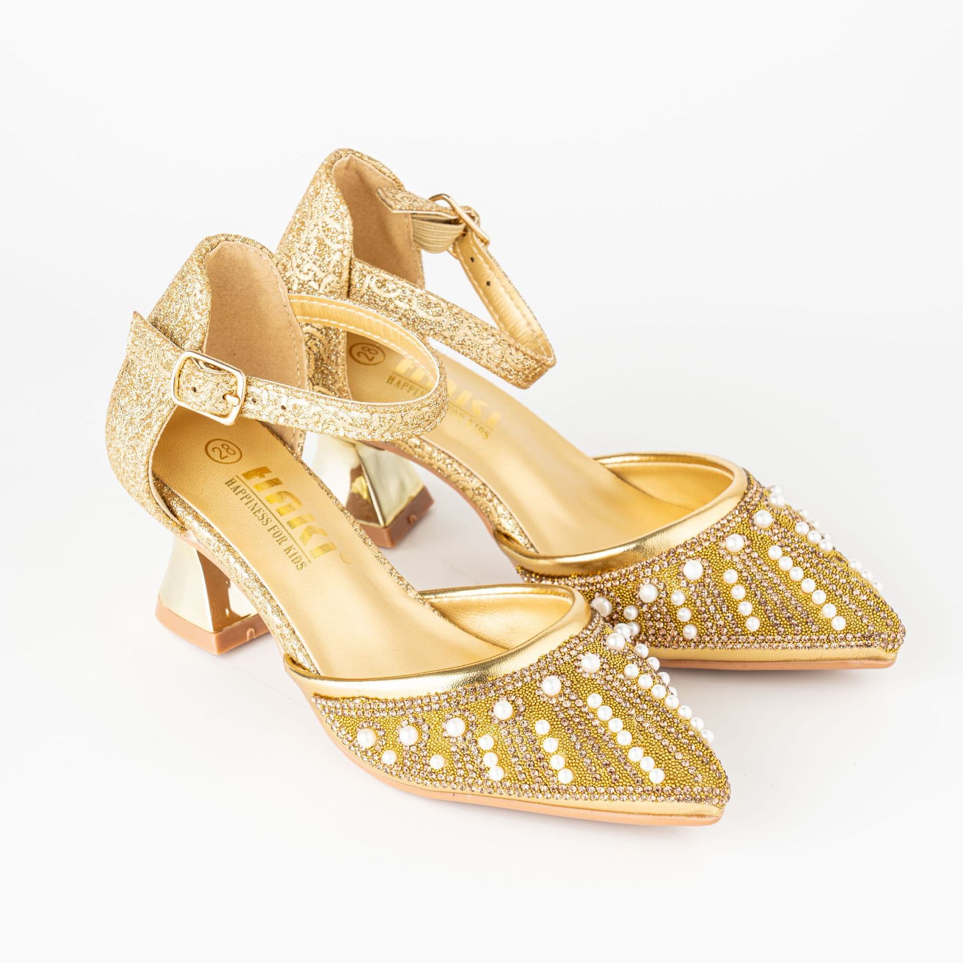 Pointed-toe high heels, 2025 summer new style, women's pearl rhinestone princess shoes, closed-toe banquet shoes, Highheel