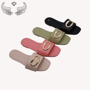 In-Stock Casual Comfortable Women's Slippers - Fashion Metal Ornament Slippers - Wholesale Fashion Slippers