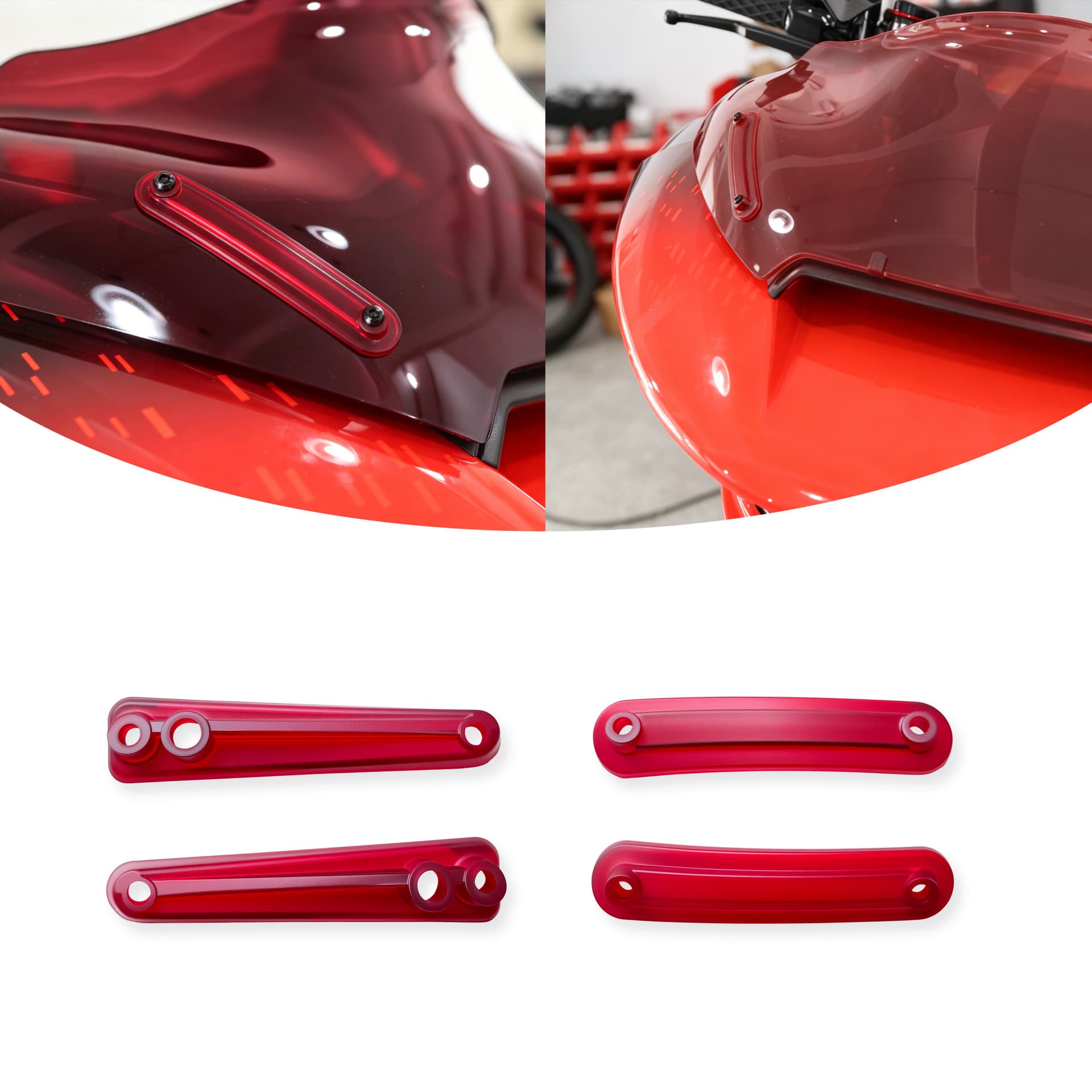 Suitable for Harley-Davidson road gliding and highway gliding after 23 years of use, modified colored windshield decorative beading and brackets