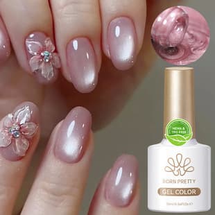 BORN PRETTY Cross-border Nail Autumn/Winter Cat Eye Gel, Atmosphere Dried Rose Sparkling Magnetic Nail Polish