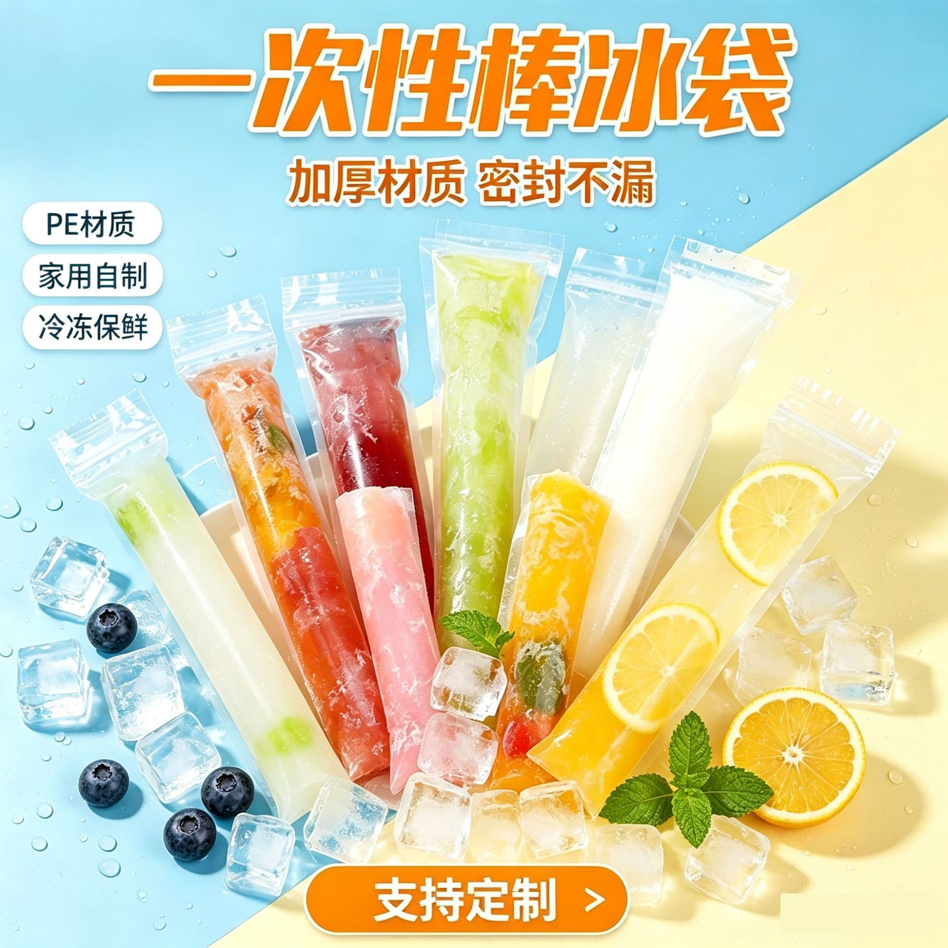LDPE thickened popsicle bag food grade crushed popsicle bag transparent plastic ice bag manufacturer spot wholesale