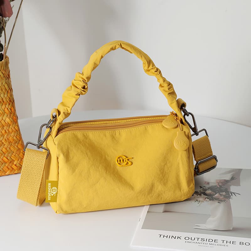Cross-border 2025 Spring/Summer New Simple Bucket Bag, Pillow Bag, Handbag, Shoulder Bag, Crossbody Bag, Fabric Bag for Women