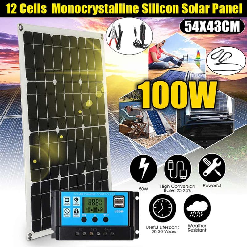 Cross-border exclusive supply of 40W18V solar panels 10A20A30A40A50A60A MC4 DC line DIY output