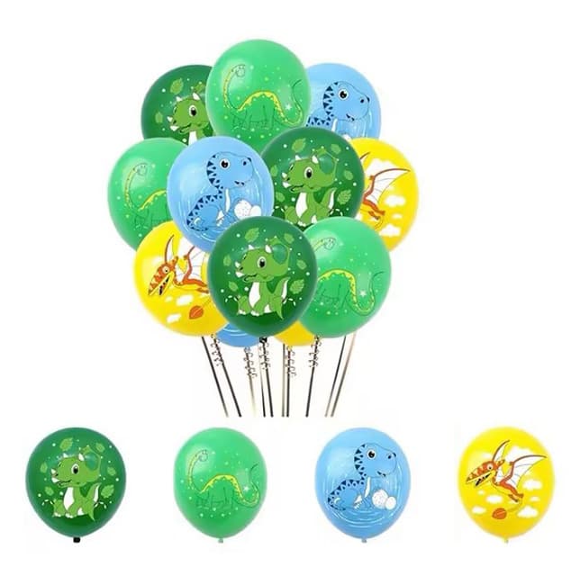 Cartoon Dinosaur Balloon Children's Day Birthday Party Decoration Balloon Forest Series Green Latex Balloon