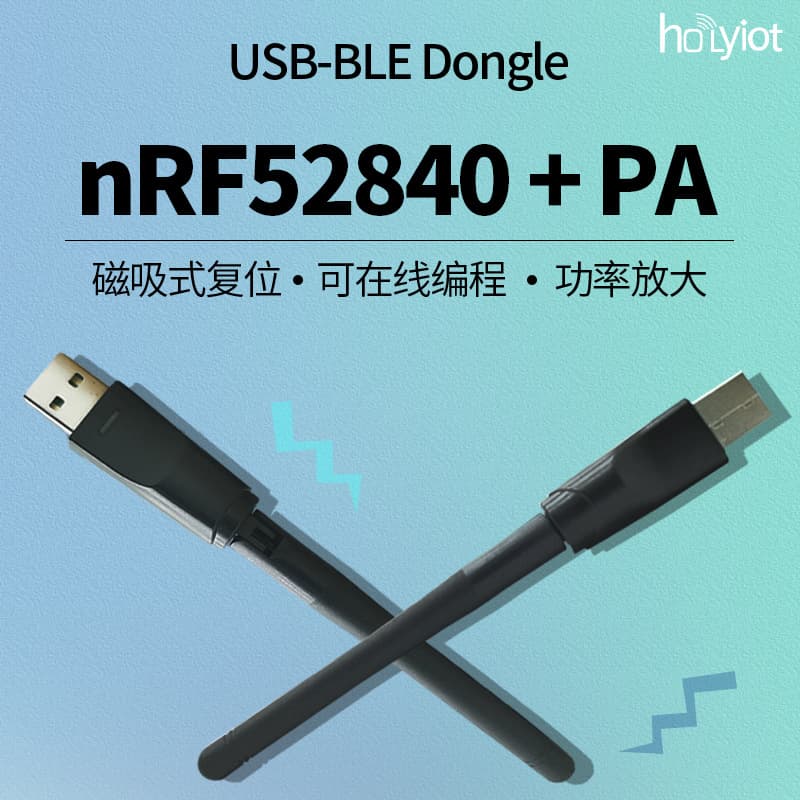 Online programming USB magnetic reset nRF52840+PA serial port dongle data transmission power amplifier