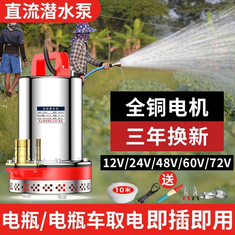 DC Submersible Pump 12V24V48V60V72V Household Water Pump Universal for Electric Vehicle Water Pump