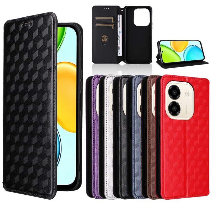 For Honor X6E Phone Case Card Slot Honor X6e 4G Phone Leather Case Magnetic Flip Textured Cover