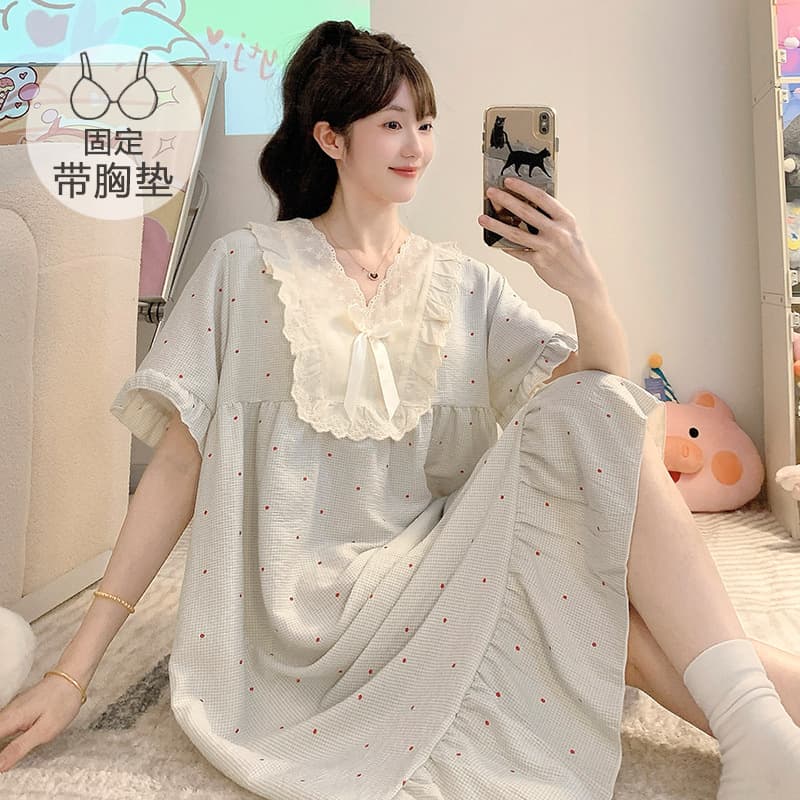 Wholesale Plus Size Sleepwear for Women 200-240 lbs Loose Comfortable Home Dress