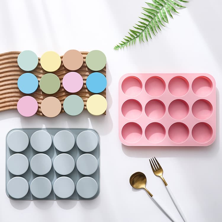 In Stock: 12-Cavity Large Cylindrical Silicone Mold, Round Cake Mold, Chocolate Handmade Soap Resin Mold