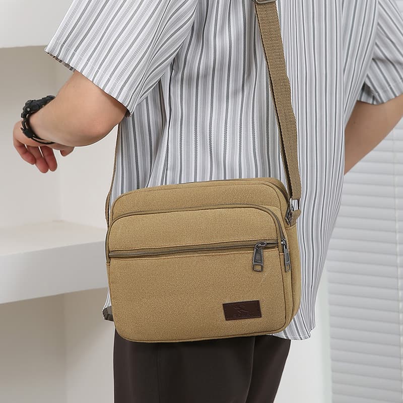 Fashionable New Men's Canvas Shoulder Bag Crossbody Bag Backpack Casual Sling Bag Small Briefcase