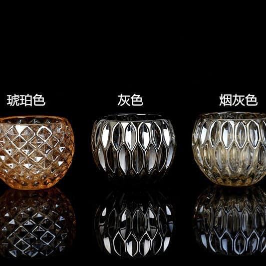 Transparent Hydroponic Crystal Ball Glass Vase European Style Glass Candle Holder Home Decor Pet Food Jar