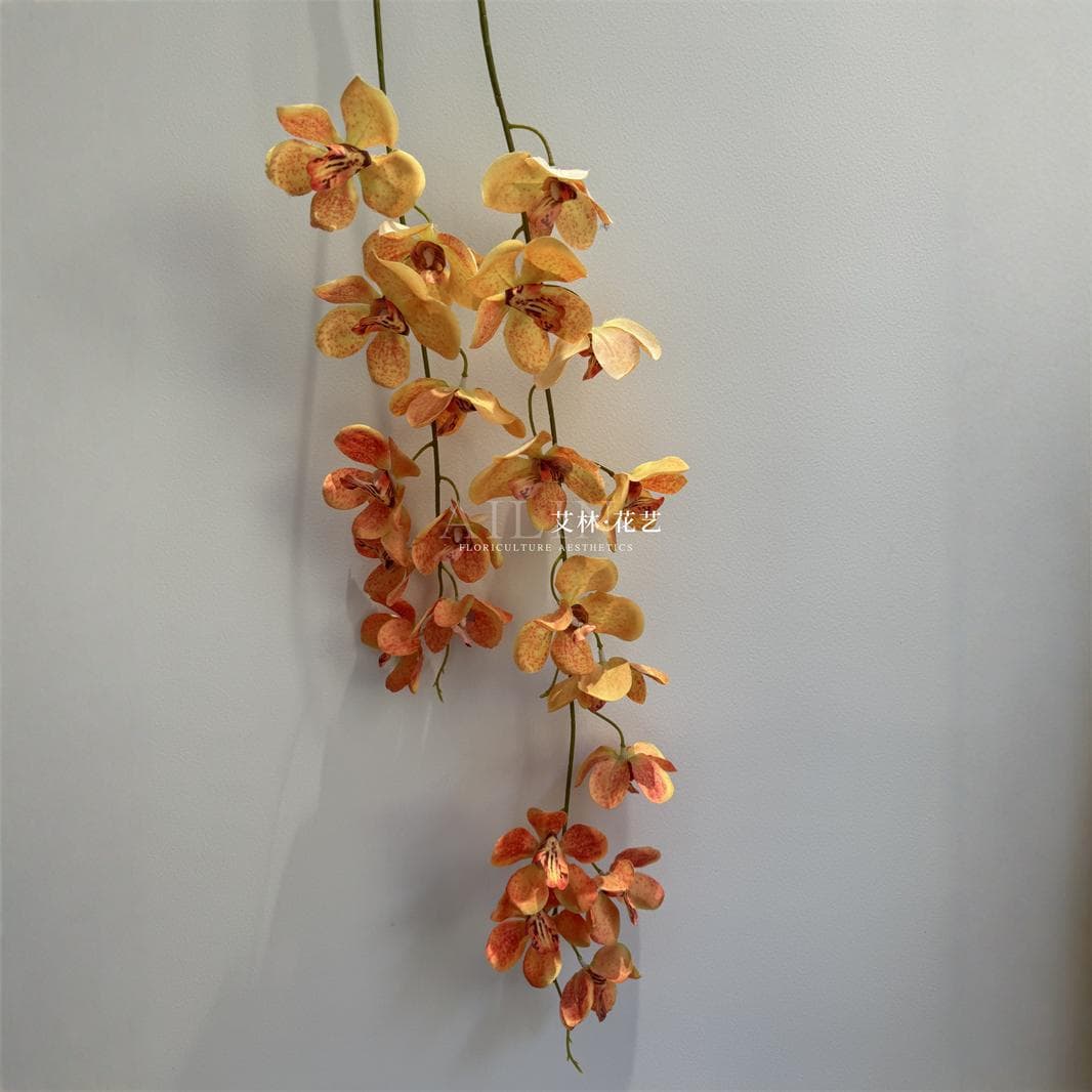 2-Branch Silk Screen Vanda Orchid Line Wedding Floral Arrangement Phalaenopsis Wedding Background Blue-Purple Series Decorative Artificial Flower