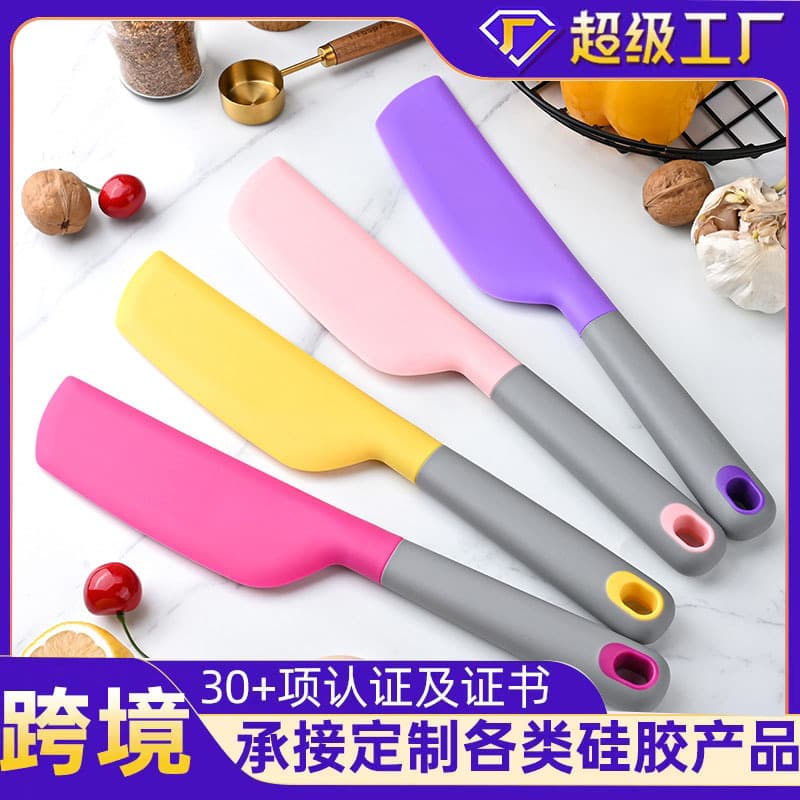 New Food-Grade Silicone Spatula Silicone Kitchen Utensil Cream Spreader Chocolate Mixing Knife Baking Tool