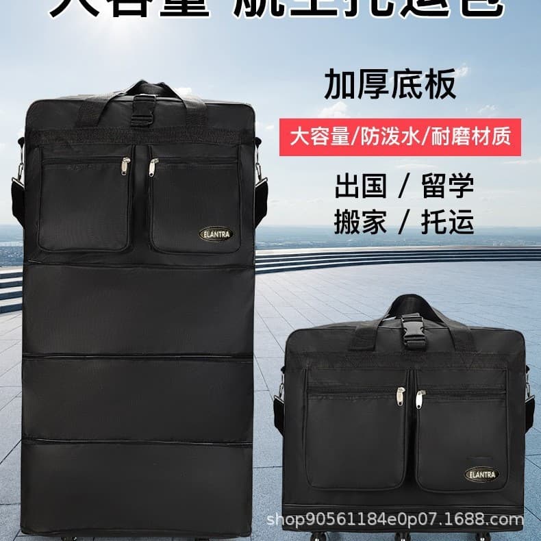 Traveling big bags Cross-border Travel Suitcase Large Capacity Oxford Travel Bag with Wheels Telescopic Expandable Bag