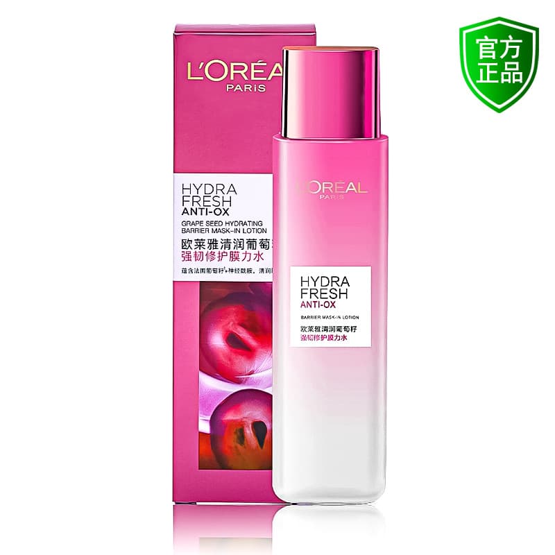 L'Oreal Hydra Fresh Grape Seed Strengthening & Repairing Toner, Moisturizing Summer Toner, Skincare for Women, Genuine Product