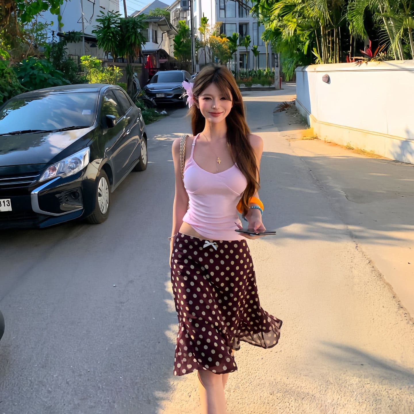 Southeast Asia Thailand Travel Outfit Hot Girl Style Sexy Slim Fit Figure-Flattering Women's Summer New Seaside Vacation Skirt