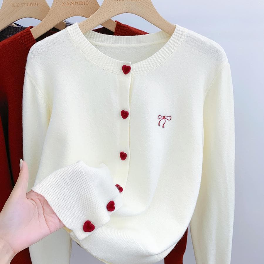 Sweet outfit long-sleeved sweater for women 2025 early spring inner layer sweater jacket cardigan top