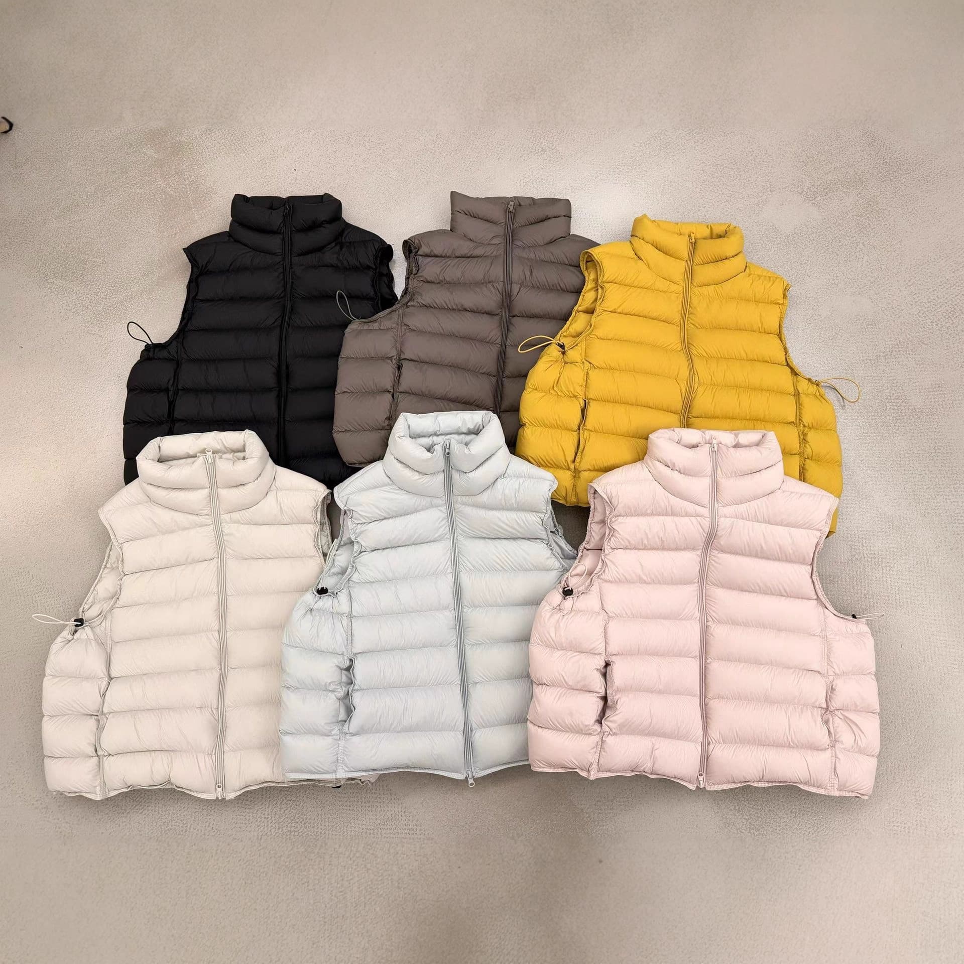 Lightweight Zero Pressure Autumn Winter New Style Rib Down Vest for Women Short Stand-up Collar Warm Versatile Sleeveless Waistcoat 90% Down