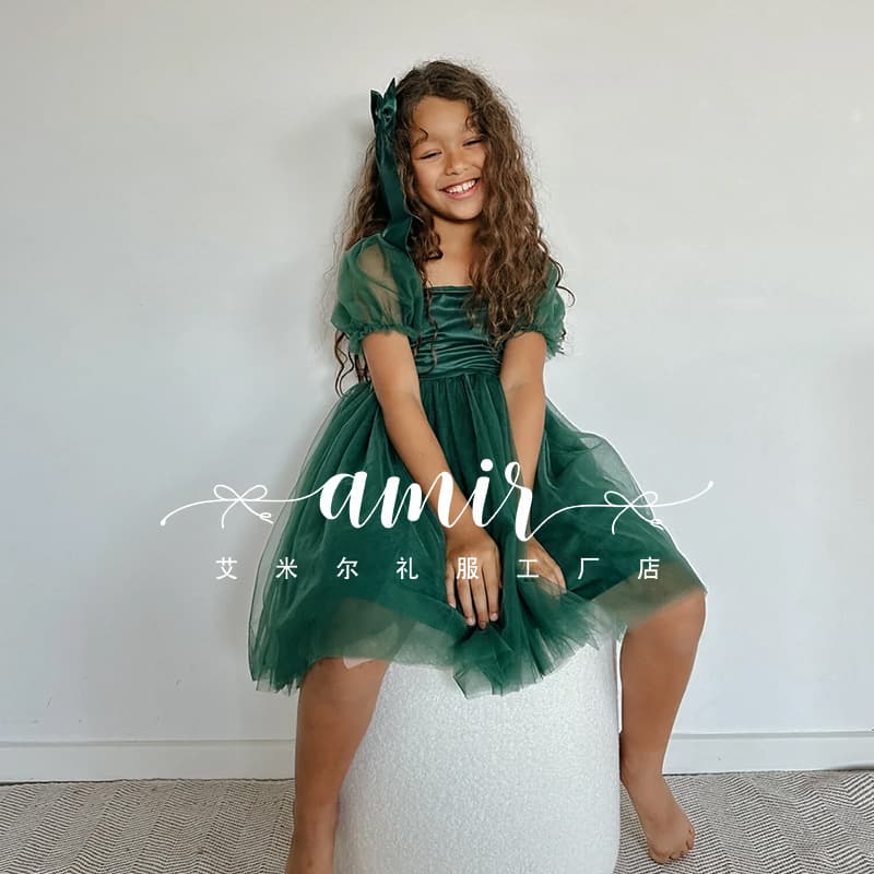 Children's Formal Dress 2026 New Style Tulle Skirt Model Catwalk Girl Performance Princess Dress Kids Cross-border Factory Direct