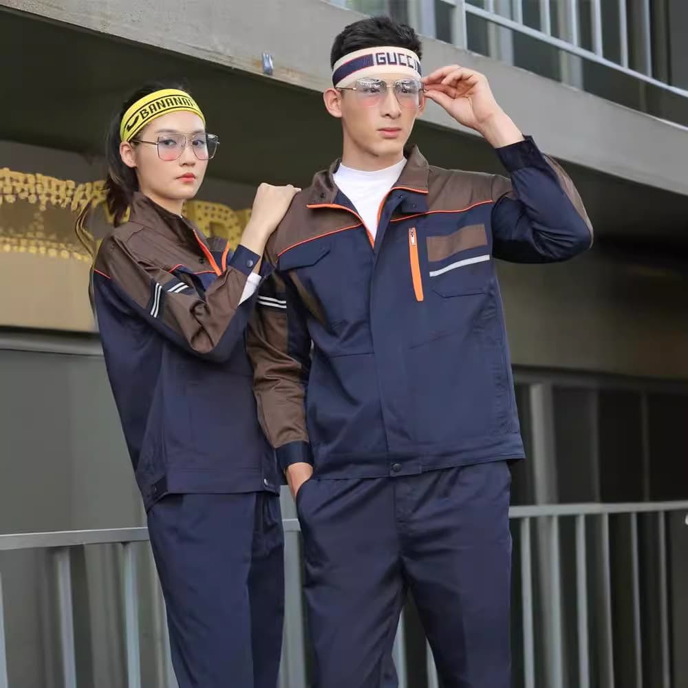 Spring and summer work clothes with reflective strips, men's labor protection clothing, repair work clothes, construction site auto repair shop clothes, multi-pockets