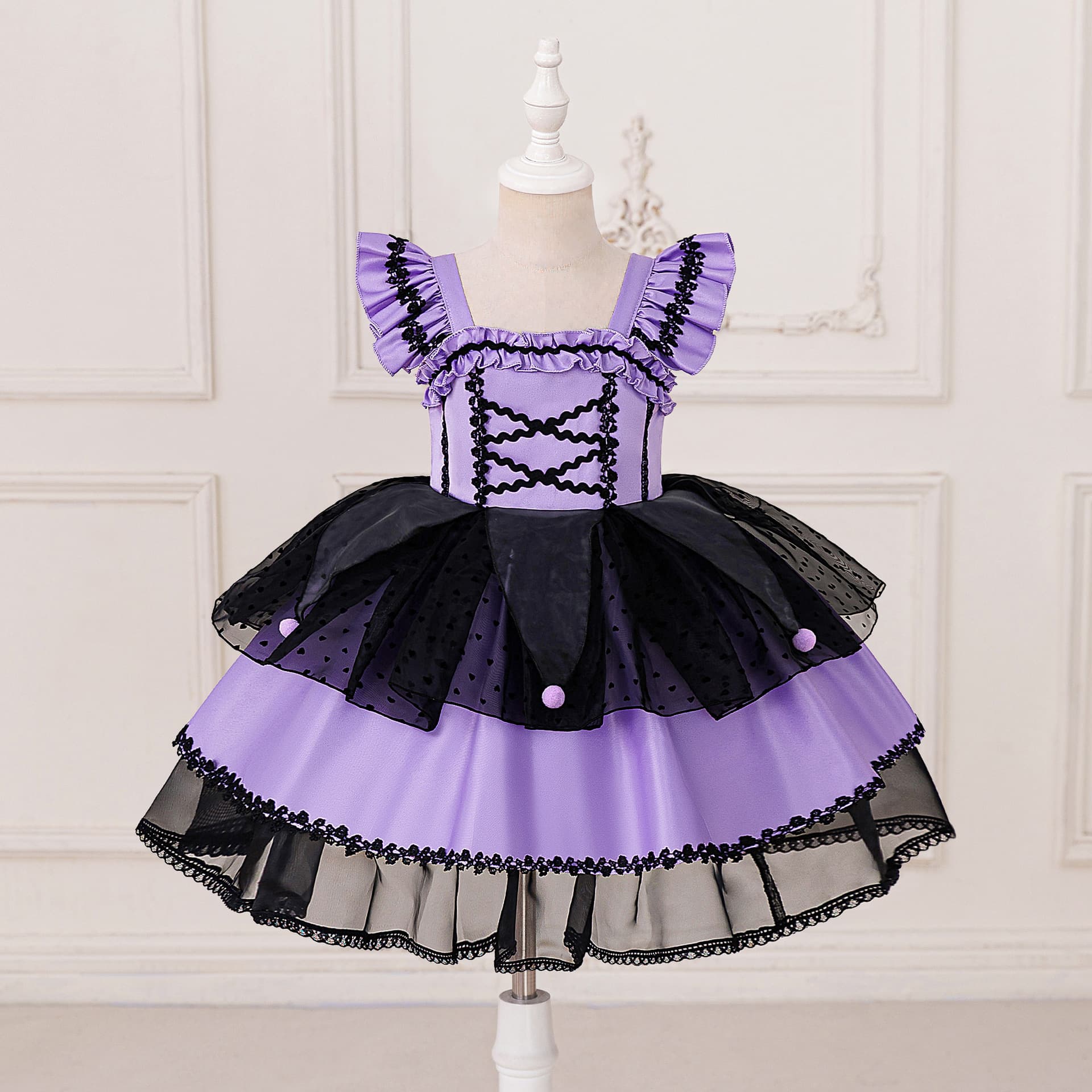 Purple Color Flower Girl Dress Lolita Princess Dress Holiday Girls Formal Dress Cake Dress