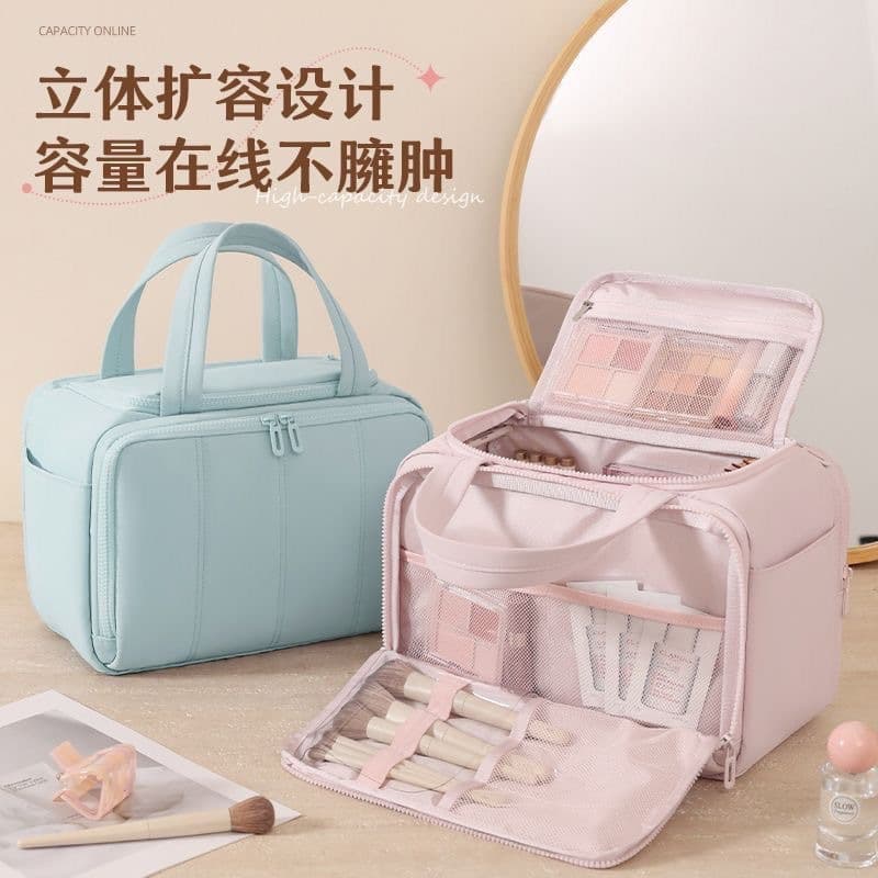 Large Capacity Cosmetic Bag Toiletry Organizer for Travel, Business Trip, and Outdoor Use, Portable with Compartments, Can Be Hung on Suitcase
