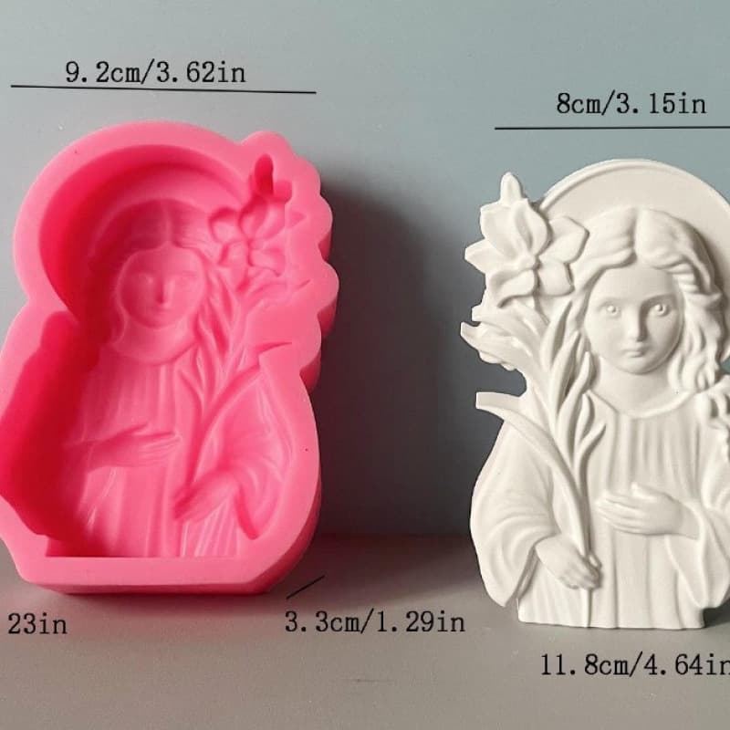 Sweet DIY Handheld Money Bank Female Angel Silicone Candle Mold Handheld Bouquet Plaster Aromatherapy Candle