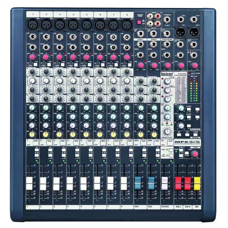 MFX8/2 Professional Mixing Console 8-Channel Stage Performance Bar Wedding KTV Mixer Conference Wedding Mixer