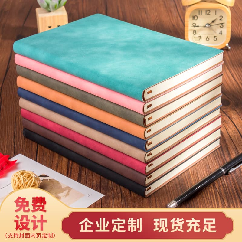Business A5 Notebook Custom Logo Office Meeting Minutes Notepad Custom Soft Leather Sheepskin Notebook