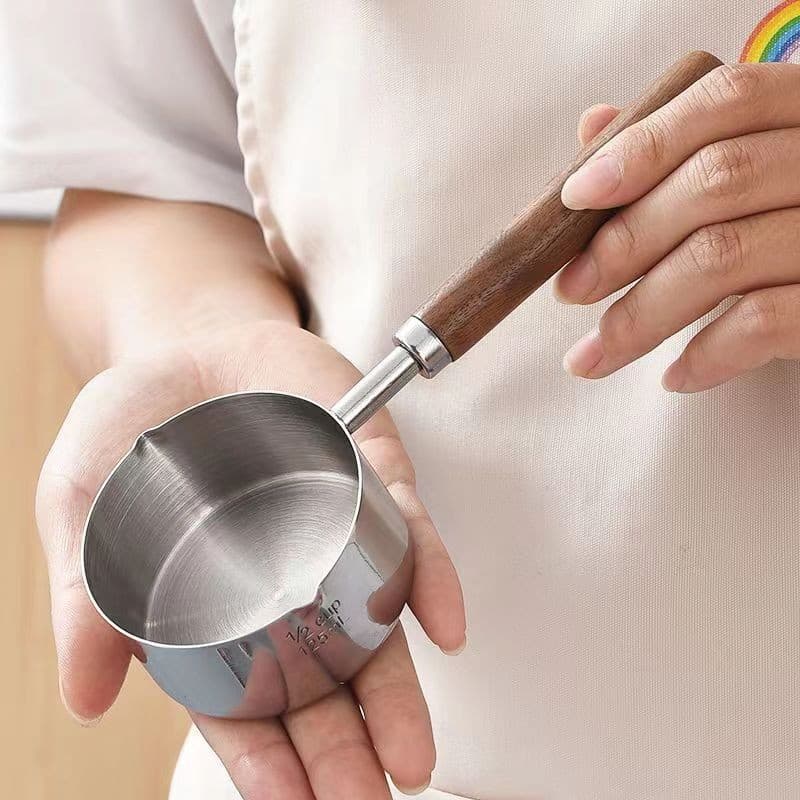 304 stainless steel universal induction cooker flat-bottom small milk pot, non-stick instant noodle pot, mini single-handle household food pot