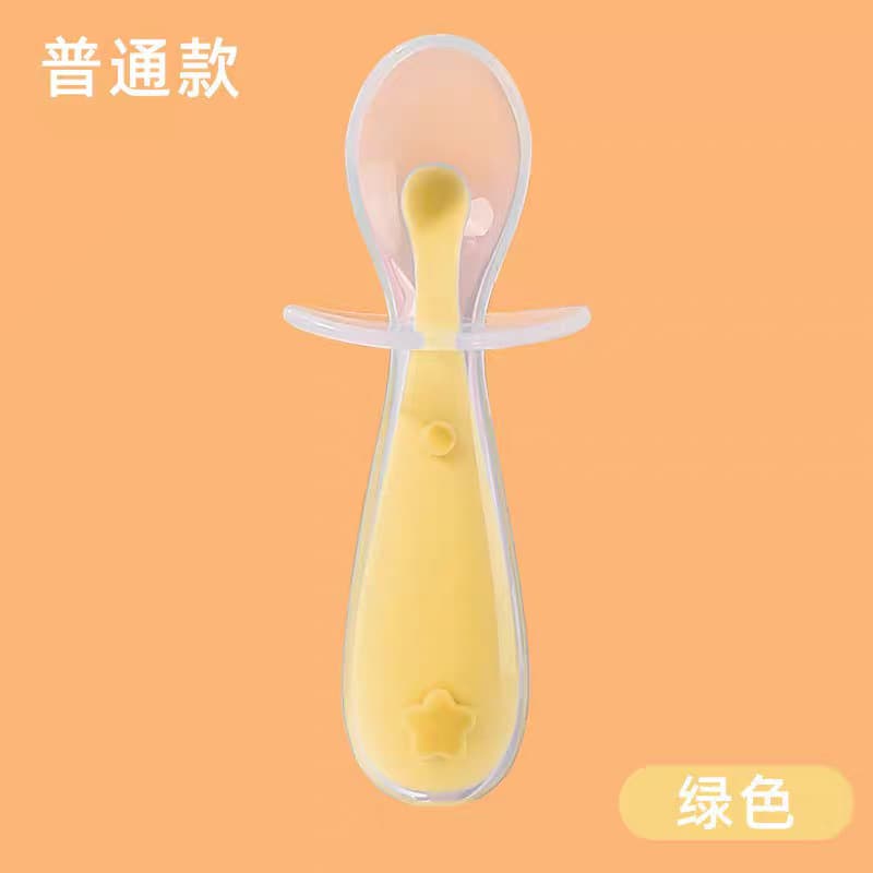 Silicone Spoon for Newborn Babies, Soft Baby Training Spoon for Feeding, 6 Months+