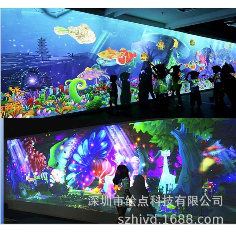 3D Holographic Digital Projection Large Screen Fusion Immersive Theme Restaurant Interactive Game Projection Exhibition Hall Ocean Butterfly