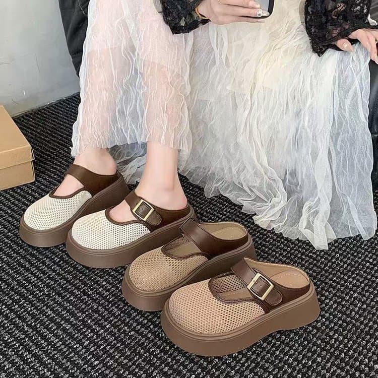 Birkenstock Women's Closed-Toe Sandals 2025 New Summer Mesh Thick-Soled Casual Japanese Style Breathable
