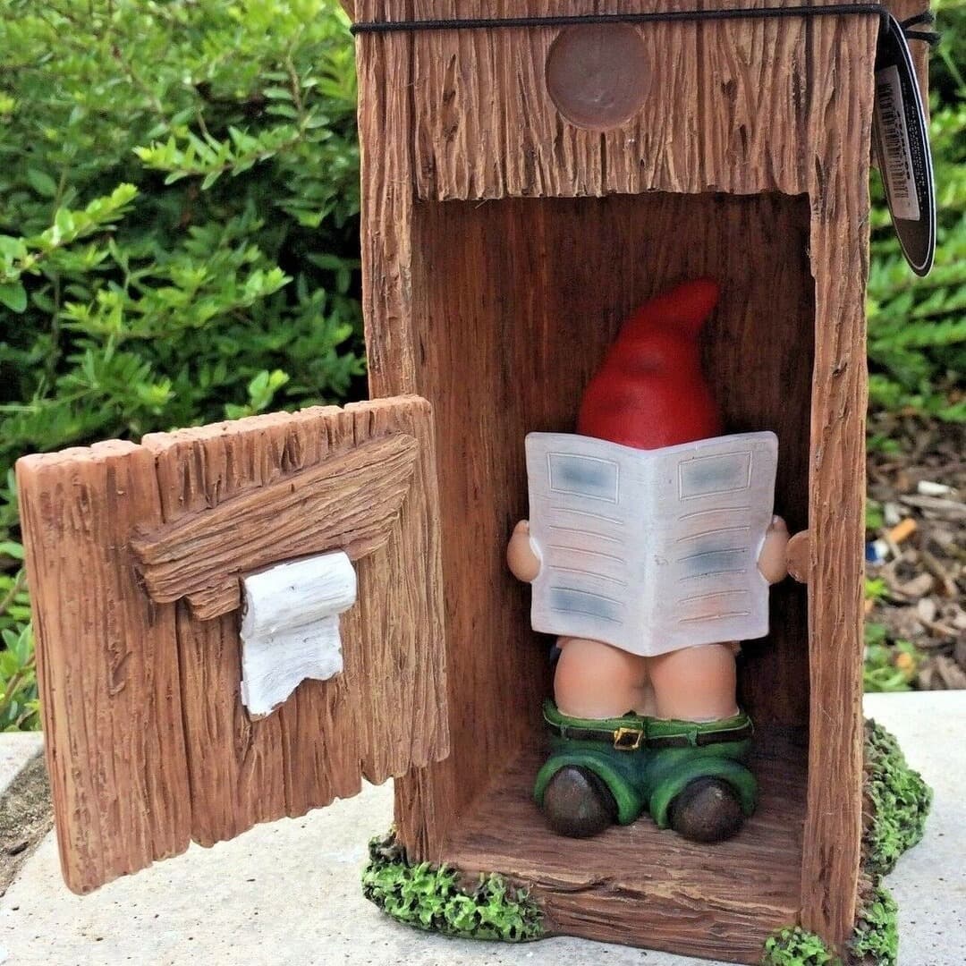 Cross-border toilet dwarf garden decoration, toilet door open, dwarf garden elf garden resin design