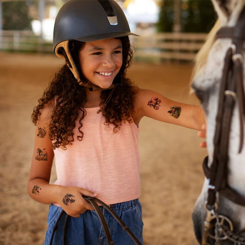 New Children's Fun Simulation Watercolor Cute Horse Waterproof Temporary Tattoo Sticker