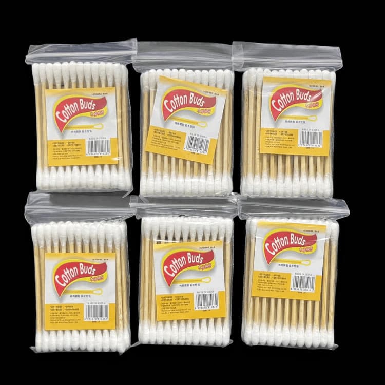 Double-Headed Wooden Cotton Swabs, Disposable, for Ear Cleaning & Makeup Removal
